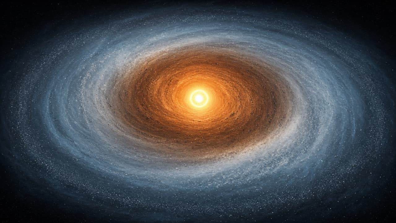 A protoplanetary disk with a warm inner region and an icy outer region around a young star